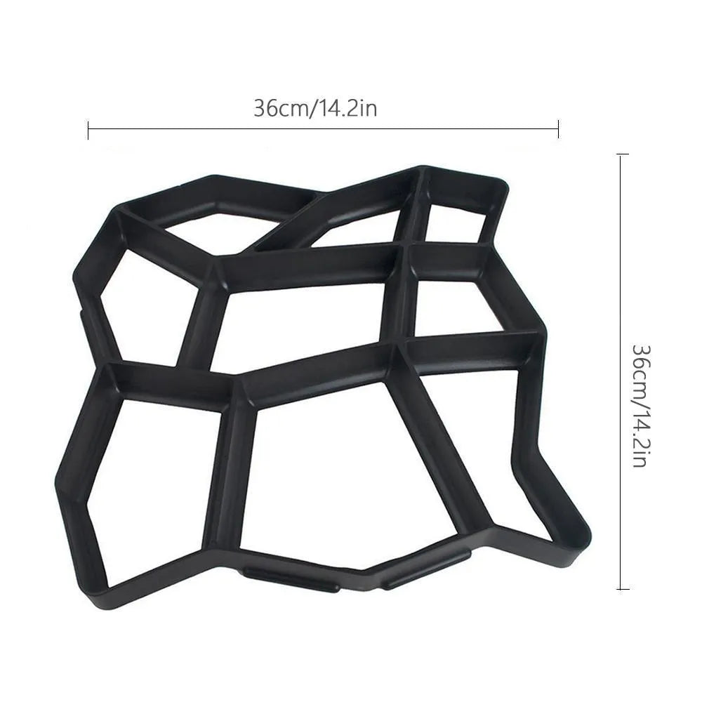 Black plastic goose floor concrete mold 42x43cm for DIY garden path stone brick paving