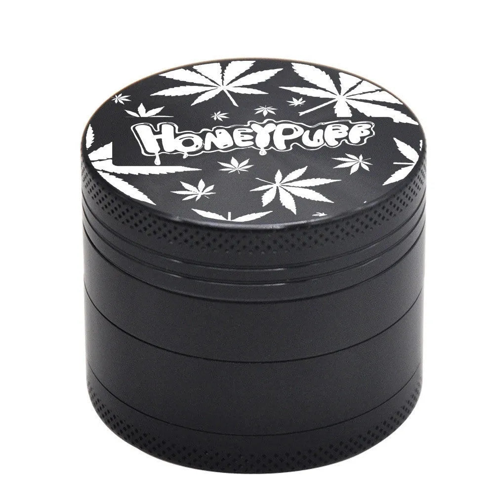 Four-layer T6 CNC aluminum alloy grinder with keychain razor bottle opener USB charging light and cash check lamp in black