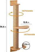 Wooden cat climbing frame with sisal scratching post and wall-mounted jumping platform
