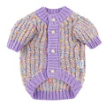 Purple polyester dog cardigan sweater for XL and XXL pets
