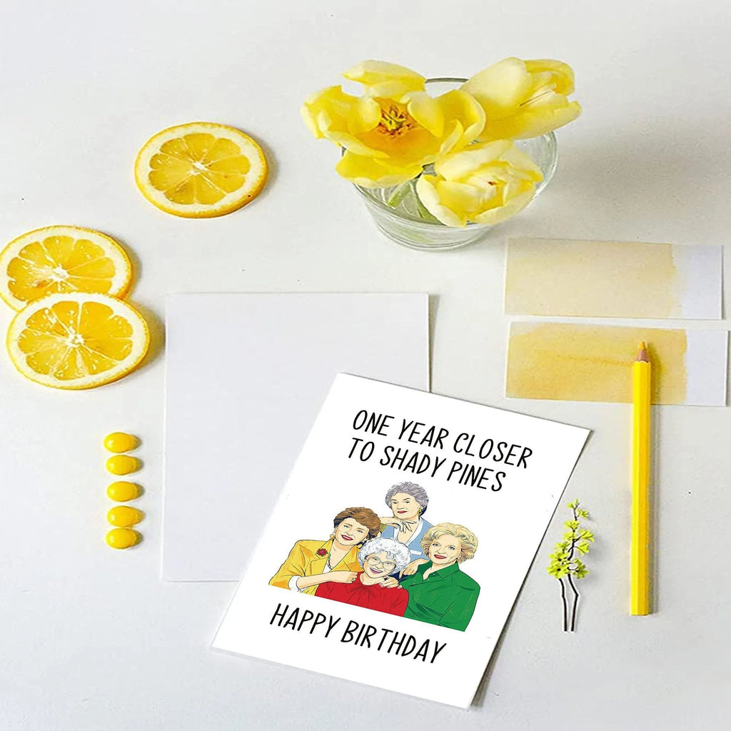 Simple printed birthday greeting card with envelope in multiple colour options including kraft paper