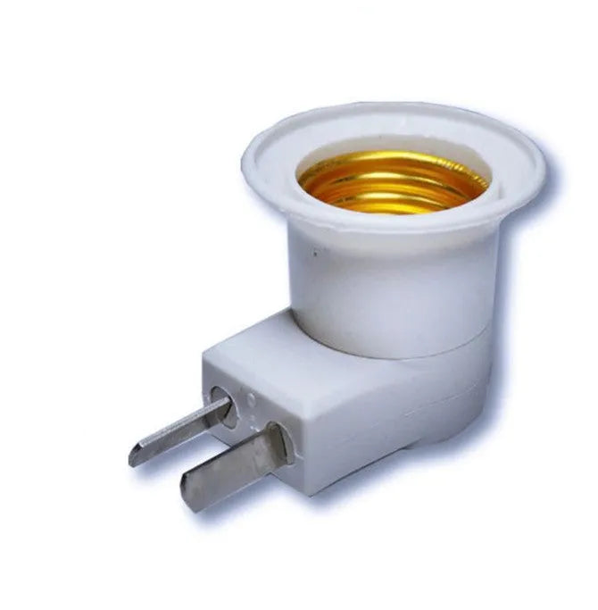 White wall plug-in E27 screw lamp holder with switch in AU, EU or US plug styles