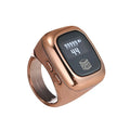 Digital electronic tasbih counter with LCD screen shown in rose gold colour.