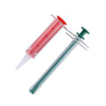 Two reusable pet pill shooter syringes with soft silicone tips, for tablets and capsules