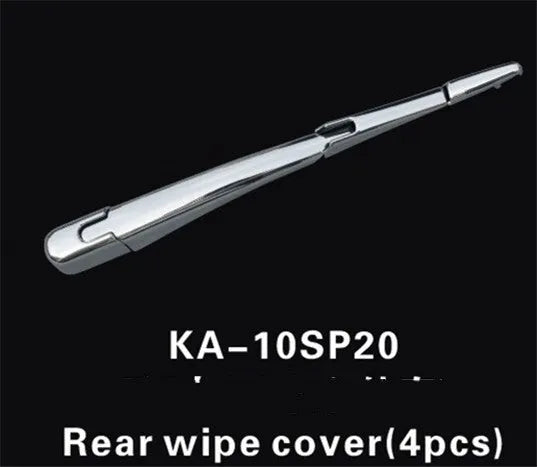 Set of four silvery ABS plastic rear wiper cover trims for a Hyundai car.