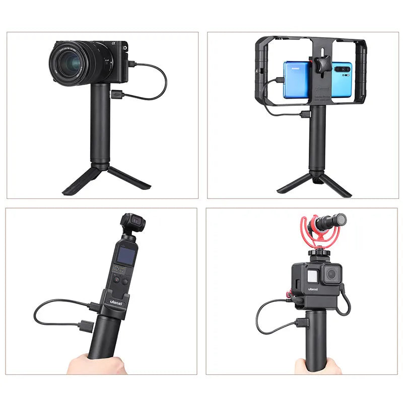 Black aluminium alloy handheld power bank with 6800mAh capacity shown from the side.