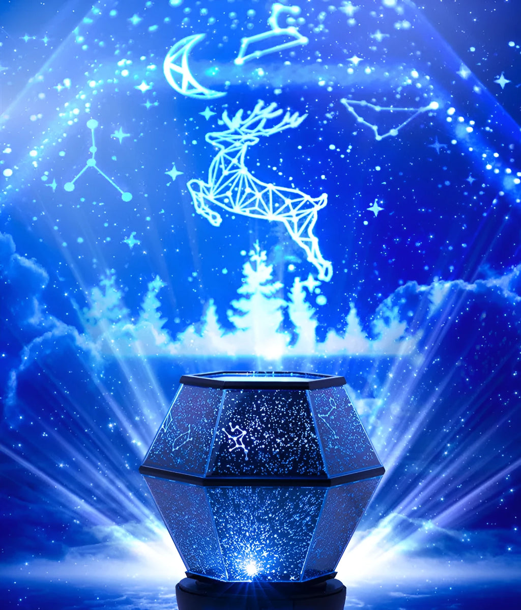 Children's rotating stars LED night light projecting dreamlike starlight patterns