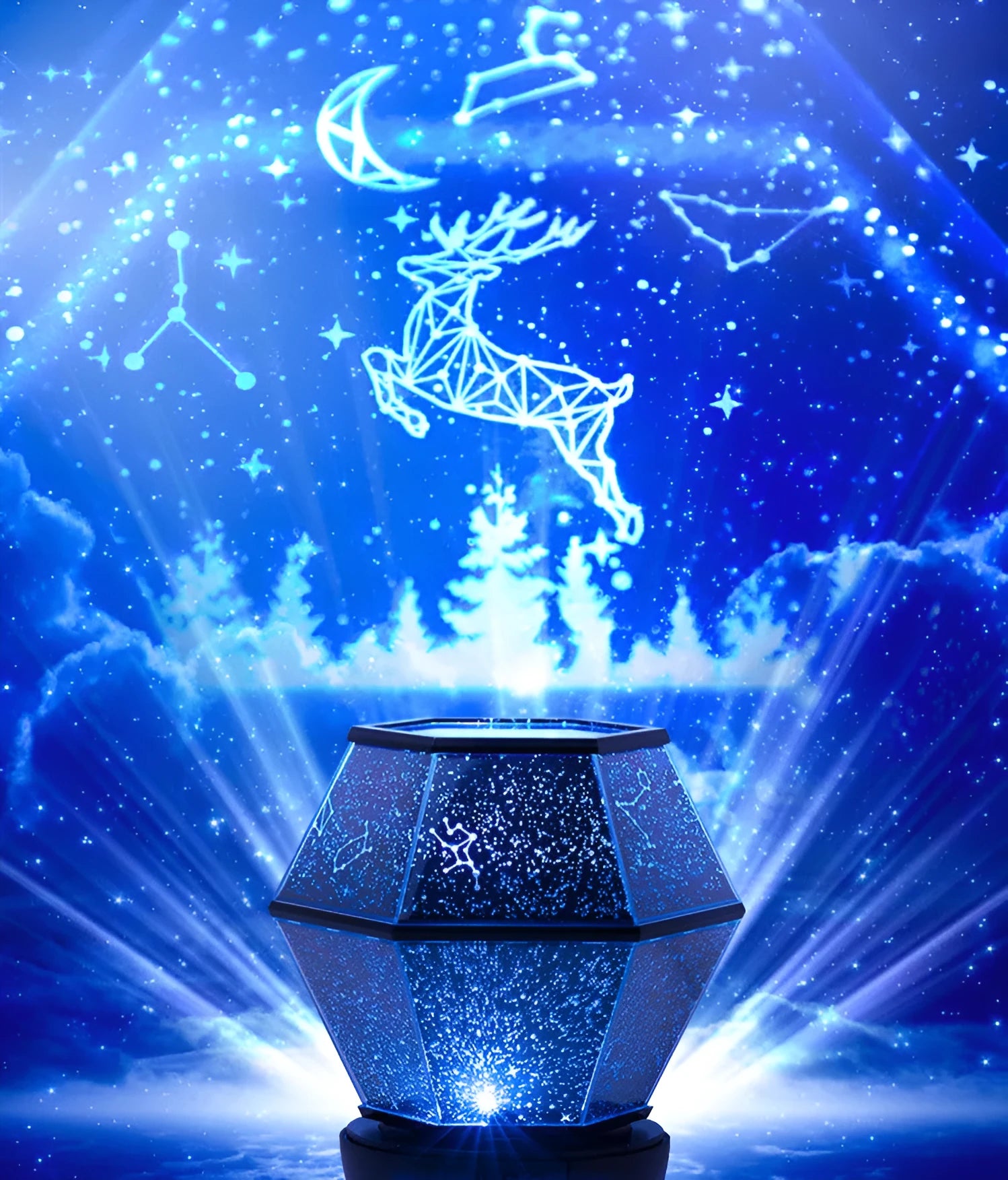 Children's rotating stars LED night light projecting dreamlike starlight patterns