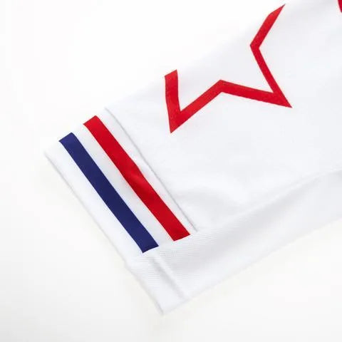 Men's long sleeve cycling jersey in photo colour, COOLMAX quick-dry fabric, side view
