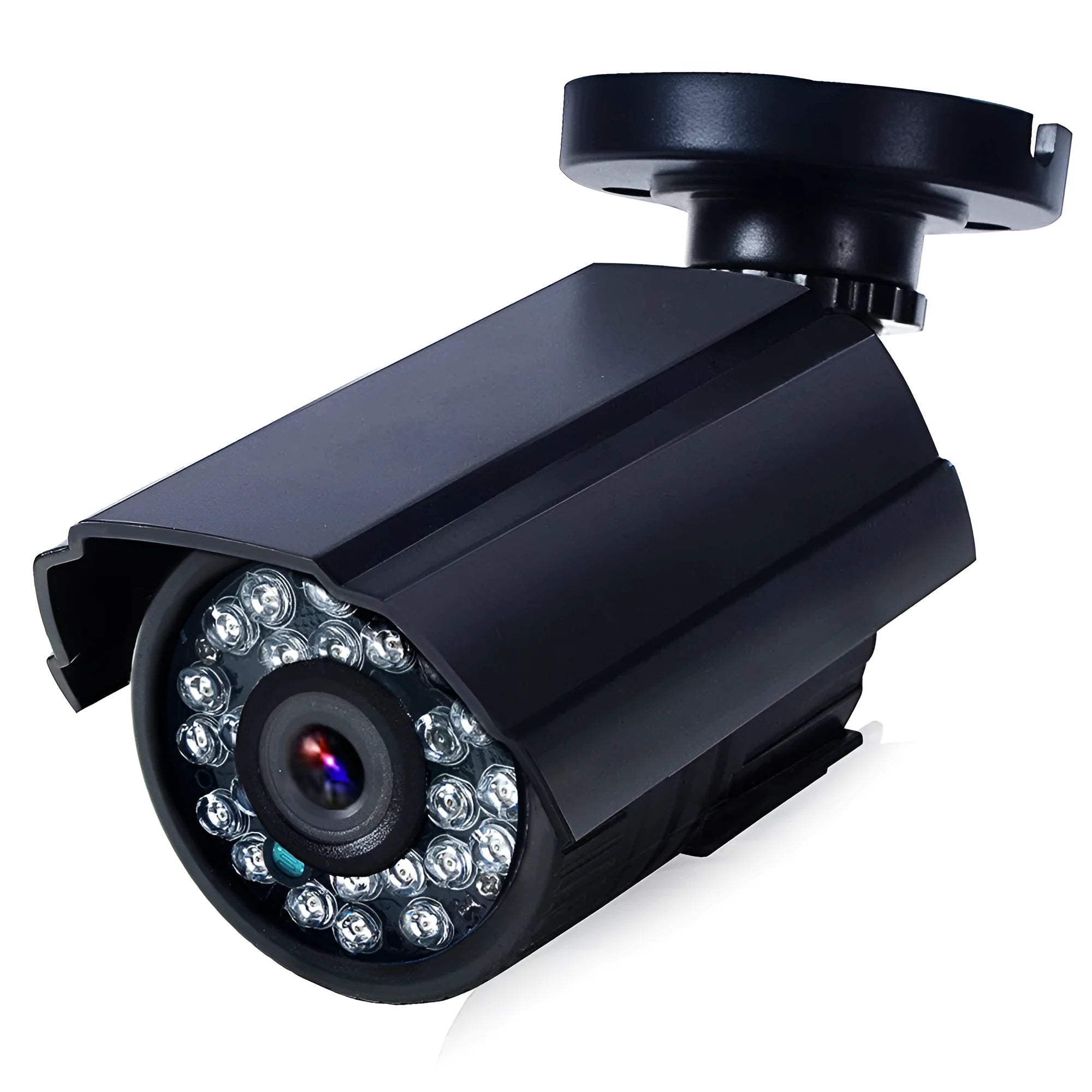 Black AHD HD waterproof surveillance camera with a fixed lens on its waterproof ABS plastic housing.