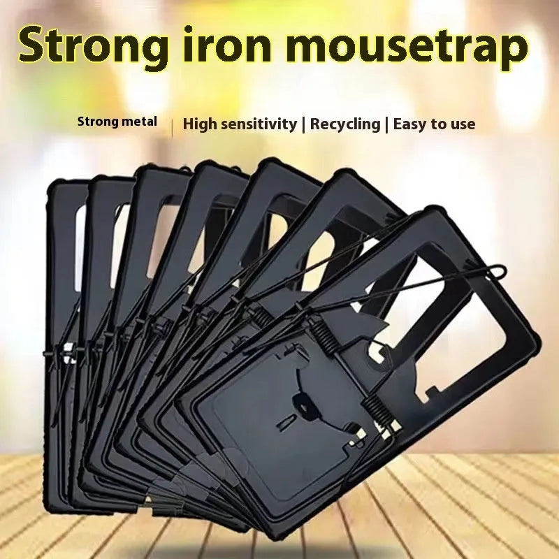 Automatic metal and plastic mouse trap cage shown in small, medium, and large sizes for indoor use.