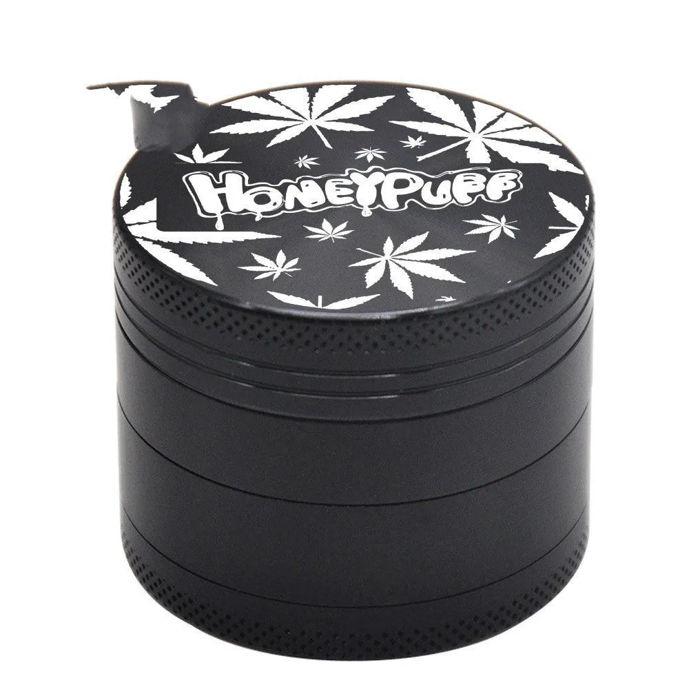 Four-layer T6 CNC aluminum alloy grinder with keychain razor bottle opener USB charging light and cash check lamp in black