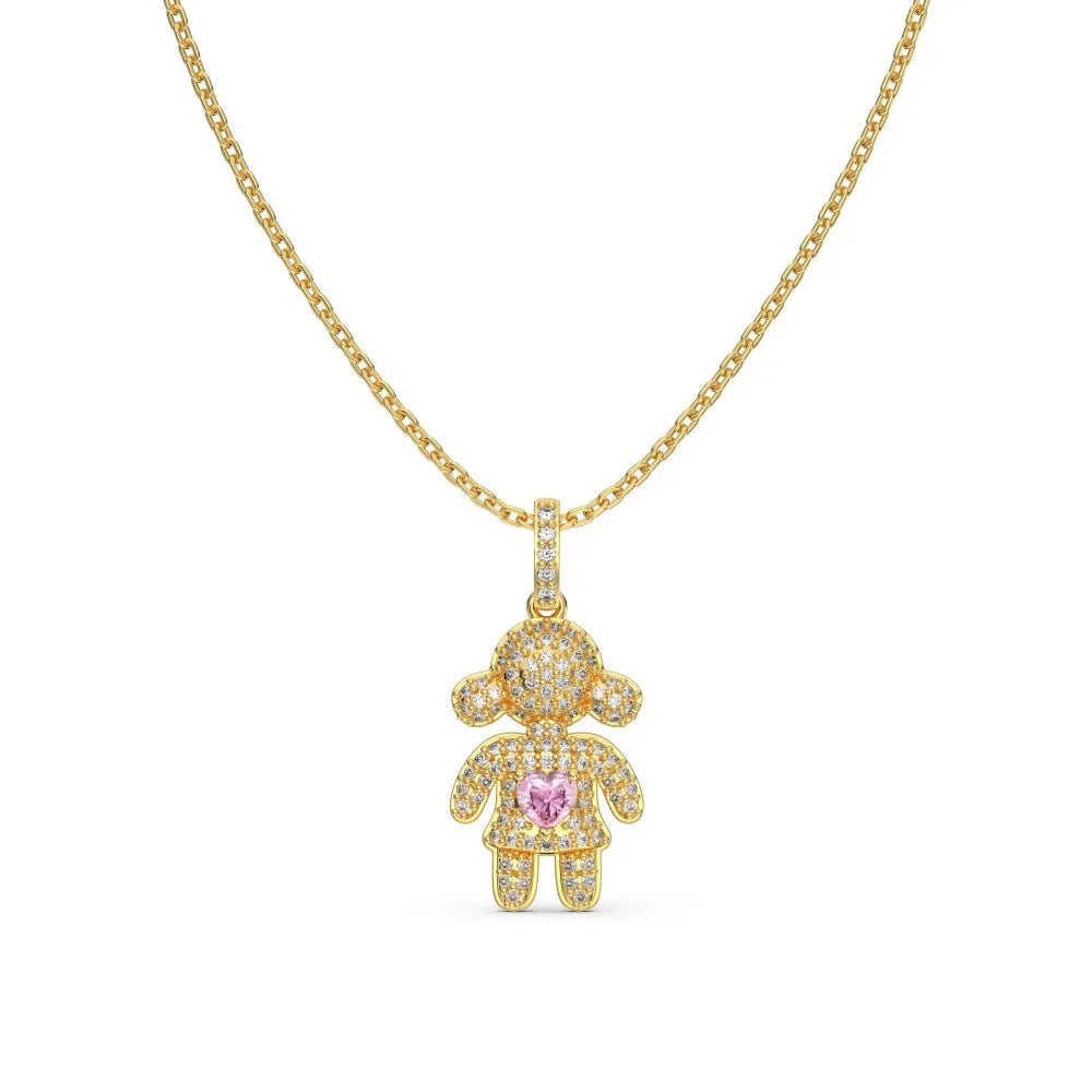 925 silver bear pendant necklace on display, 12.6x26.8mm charm, electroplated finish, four colour options