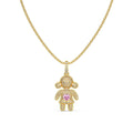 925 silver bear pendant necklace on display, 12.6x26.8mm charm, electroplated finish, four colour options