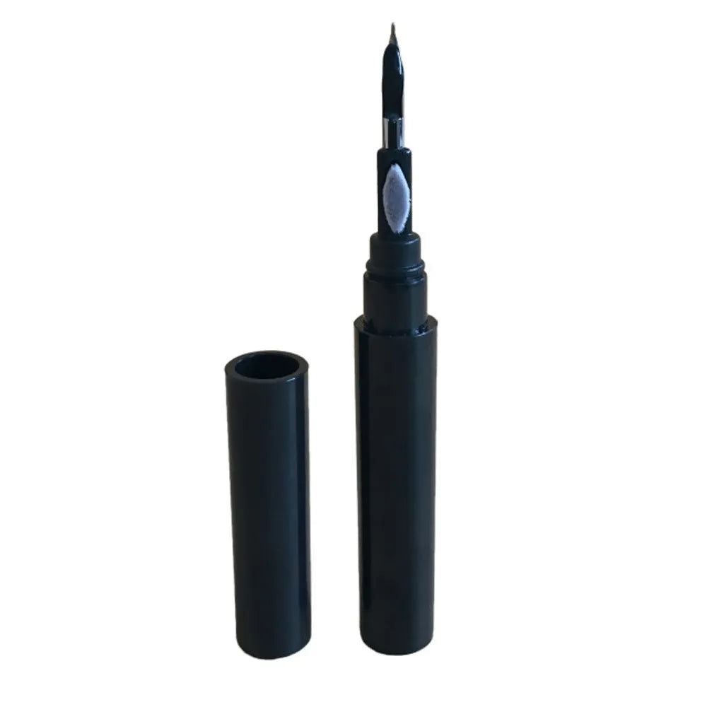 Bluetooth earbuds cleaning pen with ABS fibre flocking tip, 10.8cm long, in black colour