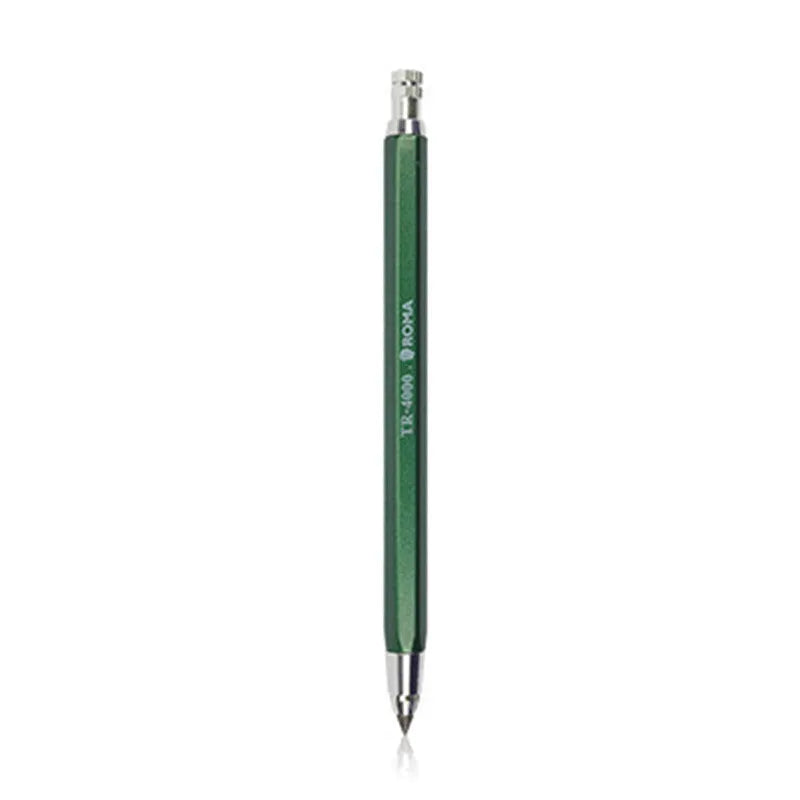 4.0mm mechanical drawing pencil with colour leads in yellow, orange, blue, green, and rose red shades