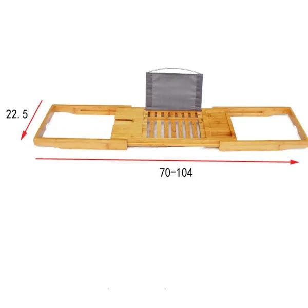 Natural bamboo freestanding shelf with single open tier for bathtub storage