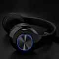 Wireless Bluetooth stereo headset in various colours showing head-mounted design
