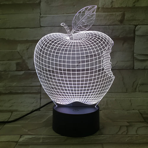 3D fruit decorative night light with colourful LED illumination and touch controls