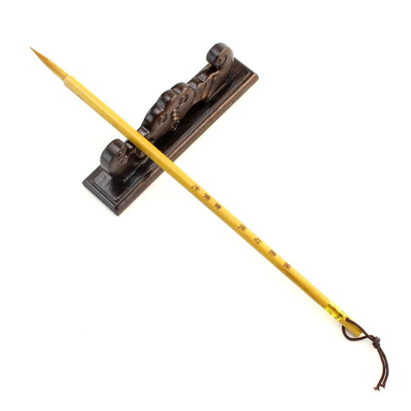 Langhao wolf hair calligraphy brush with traditional construction for Chinese writing