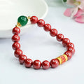 Emperor sandstone colour six words motto bracelet made from cinnabar with 8mm purity