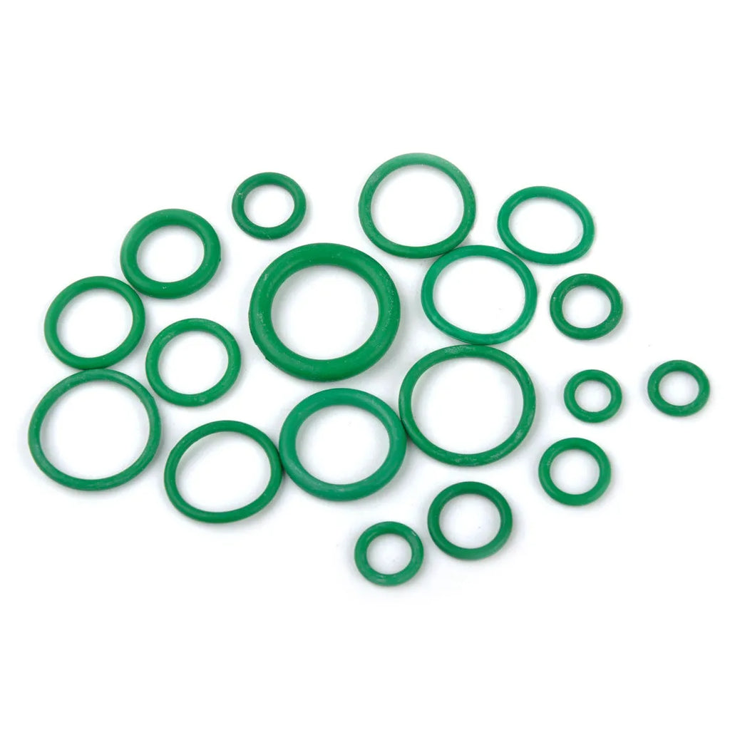 Green rubber O-ring for 270PC air conditioner, 23cm by 10cm by 3mm, on a white background