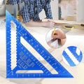 Aluminium alloy woodworking measuring square ruler in black, blue, or grey, showing 90-degree angle and 7-inch size
