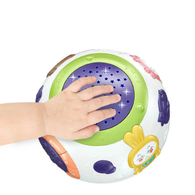 White starry sky night light projector for children with colour-changing lights and sound functions