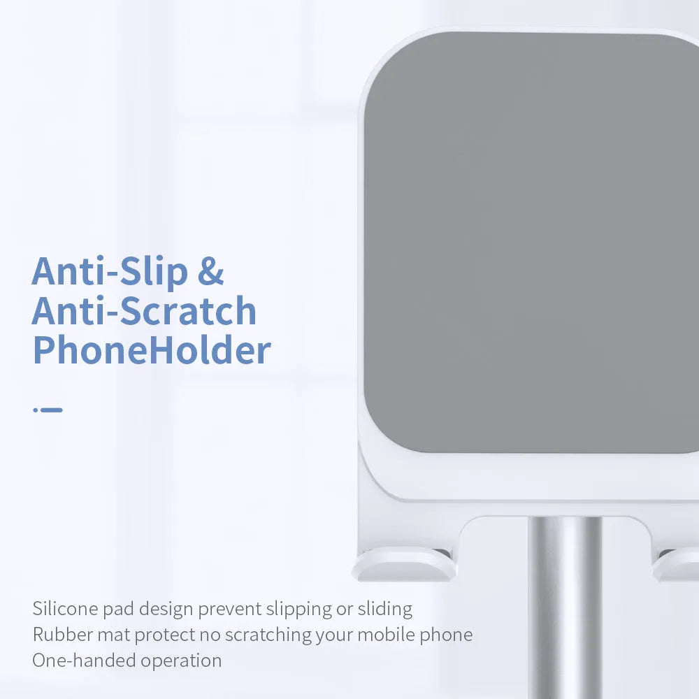Aluminium alloy mobile phone and tablet desktop stand in black or white colour