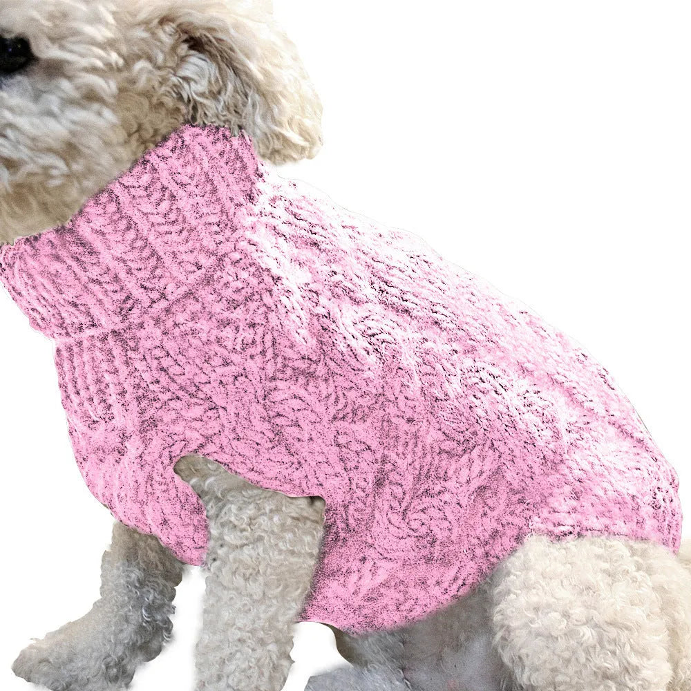 Casual acrylic dog sweater for small and medium dogs in beige on a white background