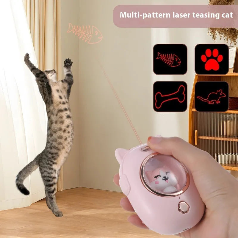 Pink and yellow multifunctional pet comb with integrated laser pointer for cats and dogs