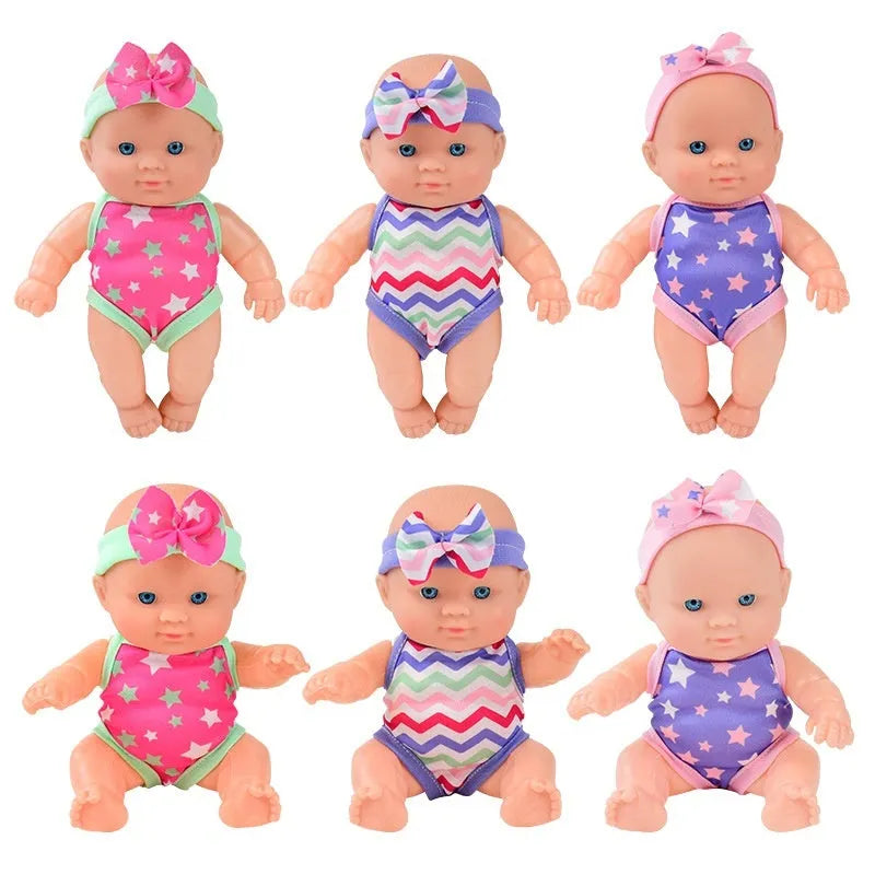 A 21.5cm tall simulation baby vinyl figurine doll on display, showing detailed sculpting.