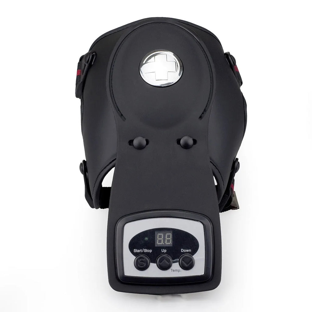 Portable knee and shoulder massager with infrared heat therapy and temperature control display