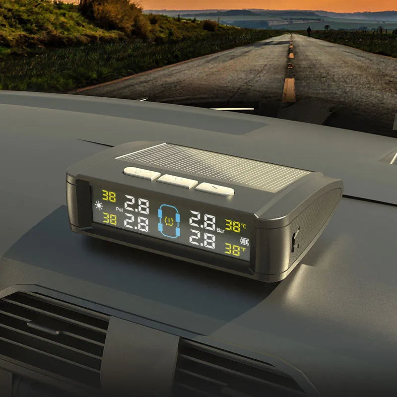 T11 tyre pressure monitor colour screen display showing tyre pressure and temperature data