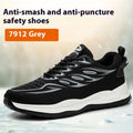 Lightweight labour protection shoes with leather upper and rubber sole in orange, grey, green or yellow