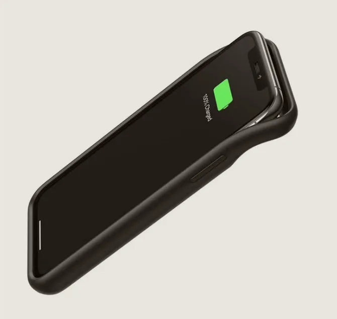 iPhone 11 battery case with 5000mAh clip-on external charger in black