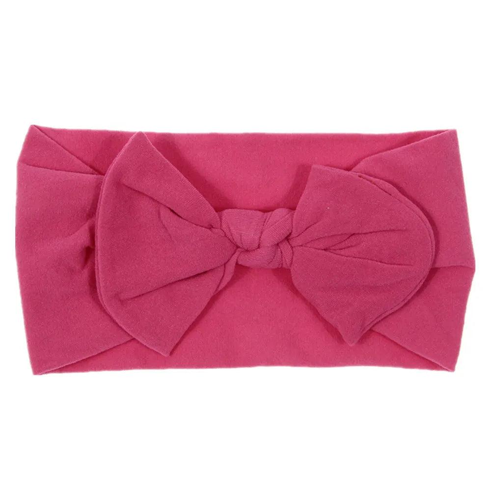 Bohemian children's hairband with wide nylon bow in Army Green, 10.5 x 7.5 cm bow, cloth band