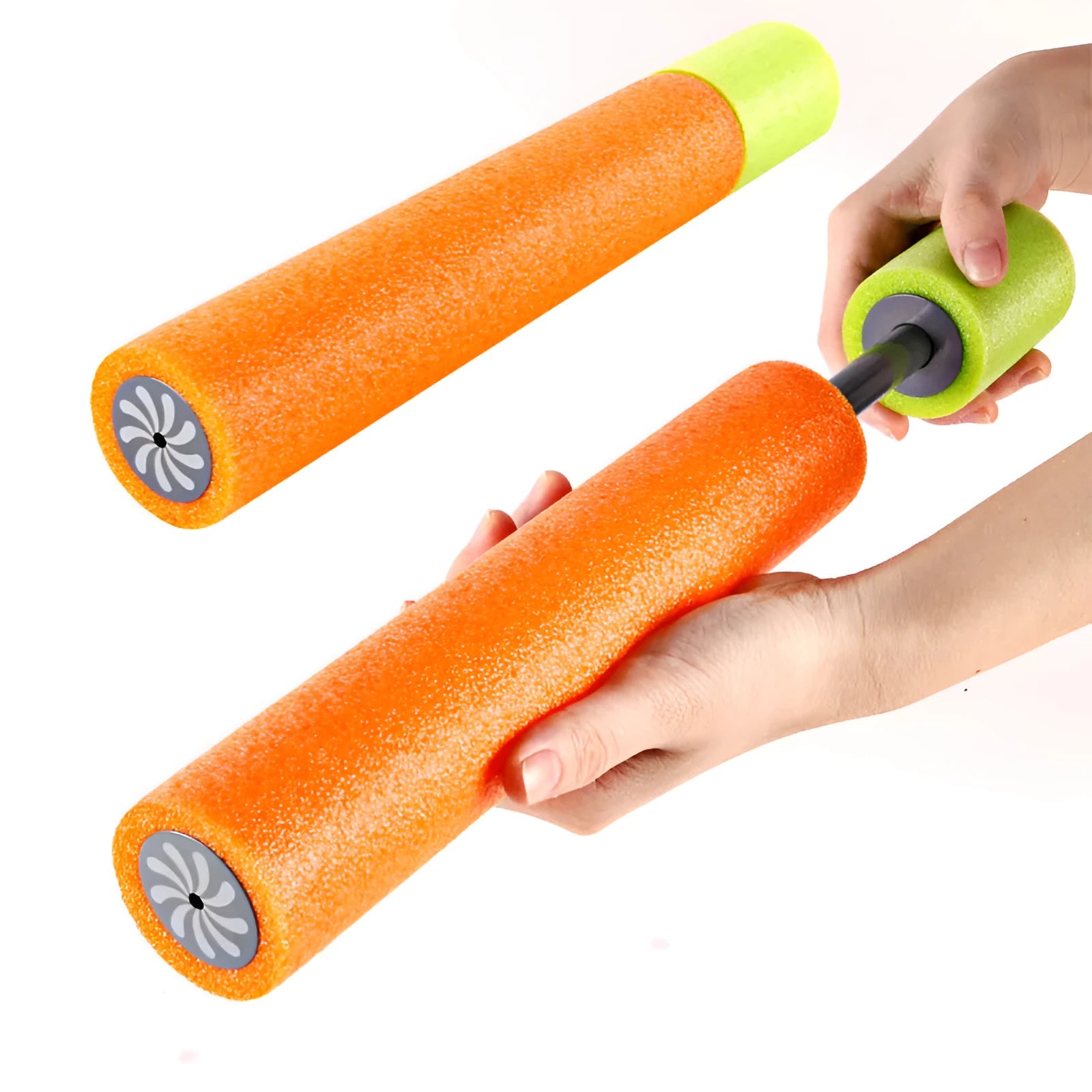 Orange EVA foam handle water blaster toy with plastic body for summer outdoor water games