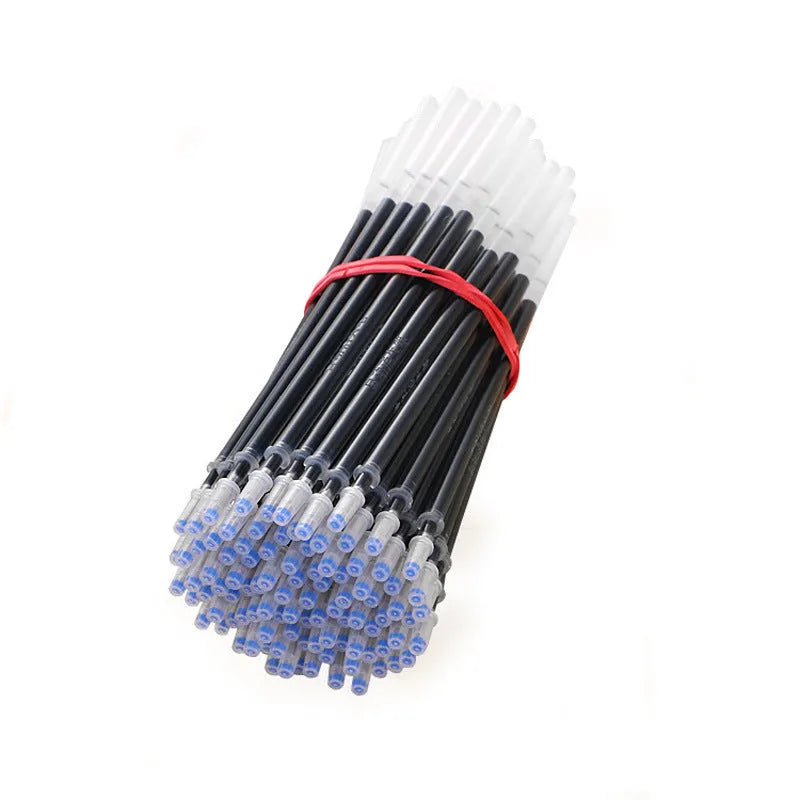 Automatic fade and disappear pen set showing pen holder and eight refill cartridges