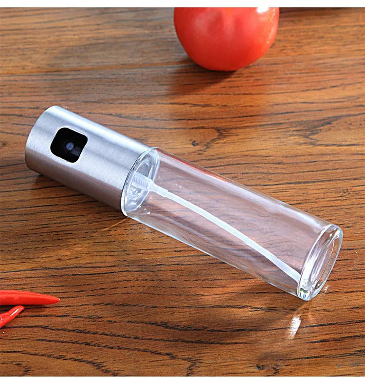 Gold push-pump oil spray bottle for BBQ and kitchen cooking with 100ml capacity