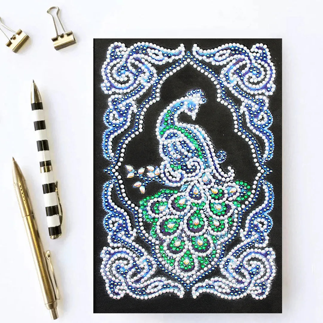 Black A5 diamond painting journal notebook with shaped and bright drills