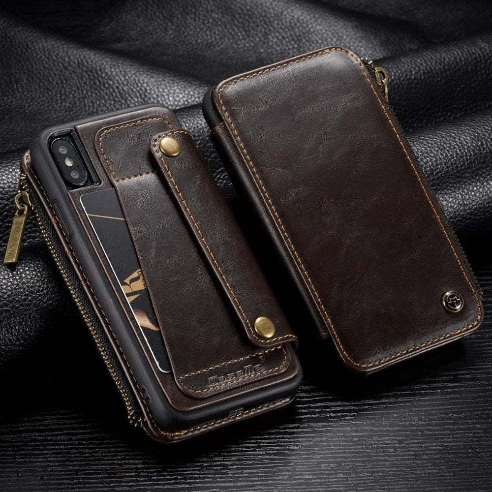 SAMSUNG Note9 PU leather flip phone case in black, brown, and red colour options