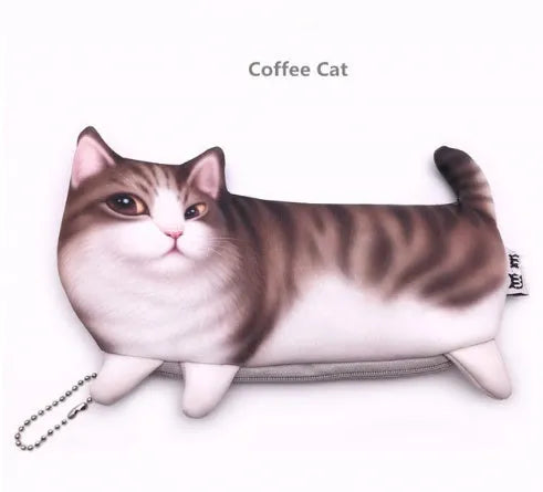 Cute cat design 3D printed makeup case travel organiser cosmetic bag