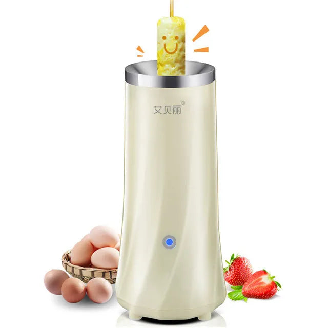 Beige mini breakfast machine with compact design for kitchen counter use