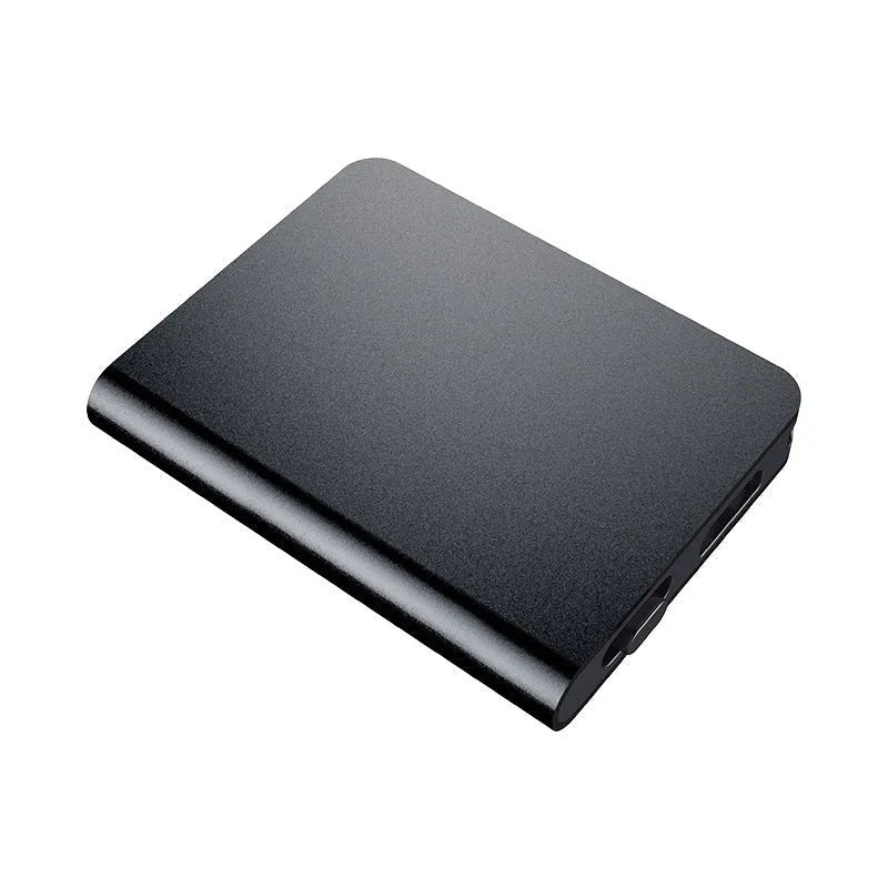 Black digital voice recorder with zinc alloy shell and USB connection port