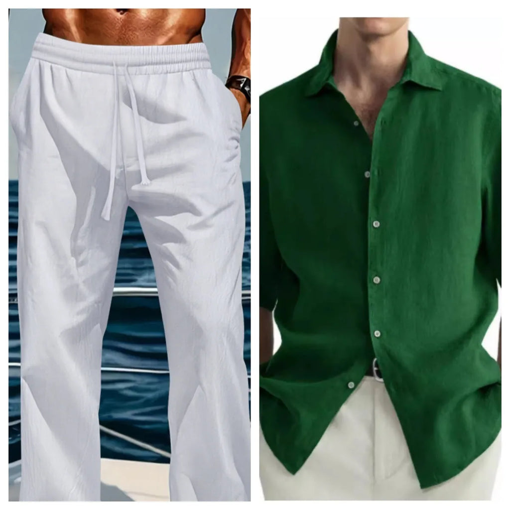 A man wearing a green washed cotton casual shirt, regular fit.