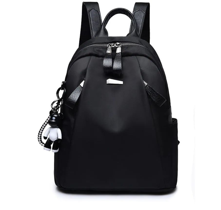 Medium Oxford cloth rucksack with multiple compartments showing mobile phone pocket and ID holder