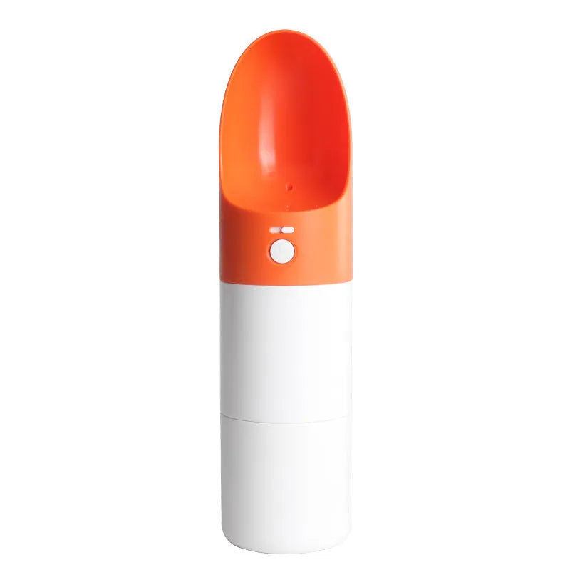 MOESTAR ROCKET portable pet water cup in white grey colour with 270ml capacity and one-button lock