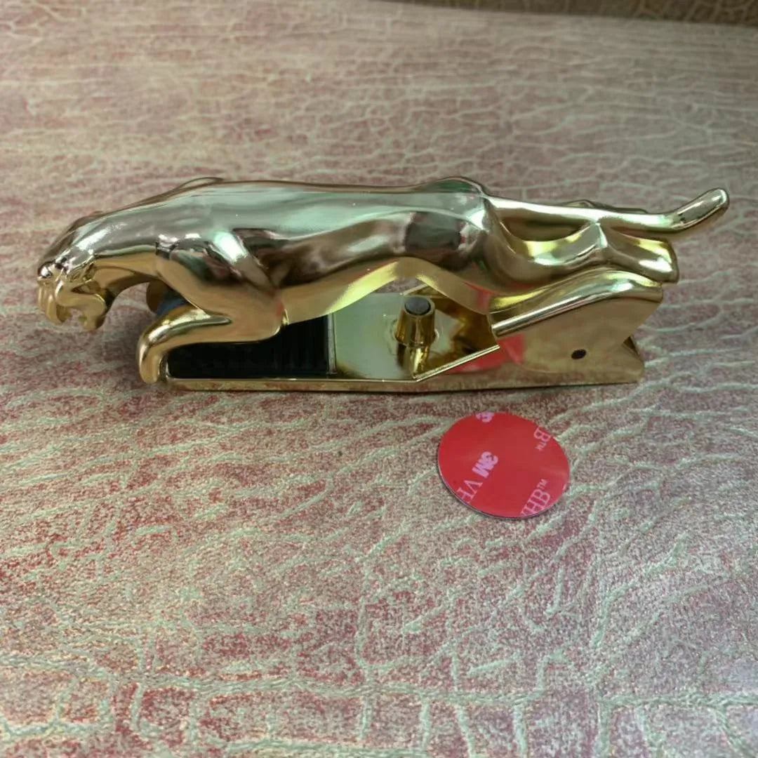 Rotatable car mobile phone holder in black, gold, and silver finishes made from ABS plastic.