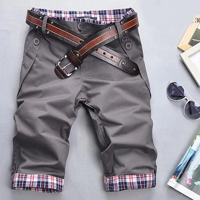Men's 7 point casual pants in cotton skinny fit Korean style summer trousers